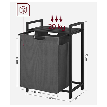 Kôš na bielizeň HAMPER 2 čierna/sivá 3