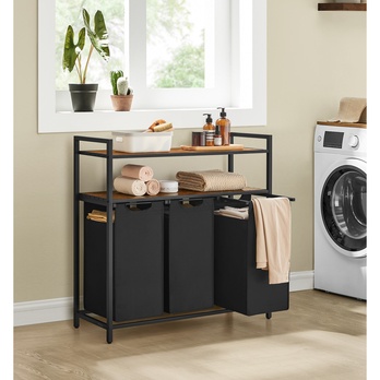 Kôš na bielizeň HAMPER 6 čierna/hnedá 1