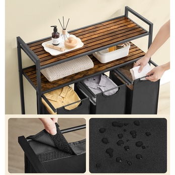 Kôš na bielizeň HAMPER 6 čierna/hnedá 2