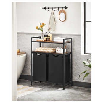 Kôš na bielizeň HAMPER 7 čierna/hnedá 1