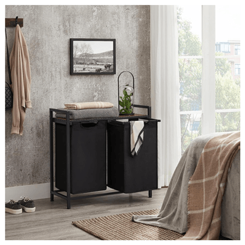 Kôš na bielizeň HAMPER čierna/hnedá 1