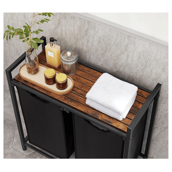Kôš na bielizeň HAMPER čierna/hnedá 3