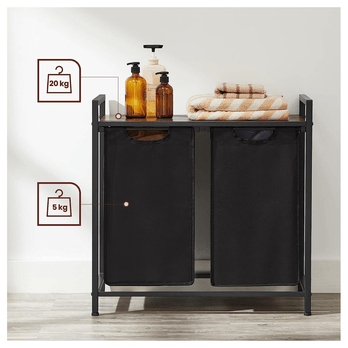 Kôš na bielizeň HAMPER čierna/hnedá 4