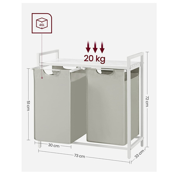 Kôš na bielizeň HAMPER sivá/biela 2