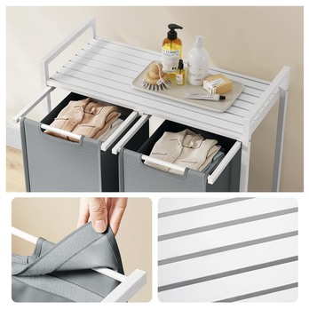 Kôš na bielizeň HAMPER tmavosivá/biela 3