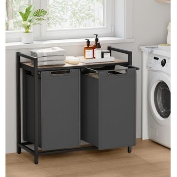 Kôš na bielizeň HAMPER sivá/svetlohnedá 1