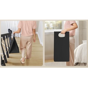 Kôš na bielizeň HAMPER čierna/svetlohnedá 2