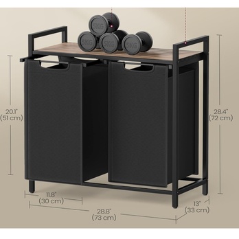 Kôš na bielizeň HAMPER čierna/svetlohnedá 5