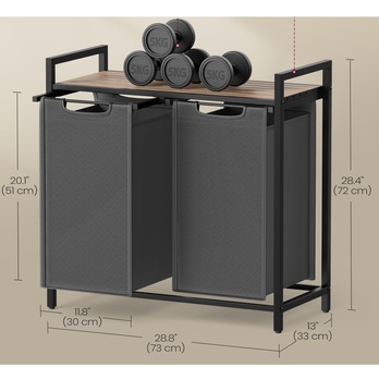 Kôš na bielizeň HAMPER sivá/svetlohnedá 5