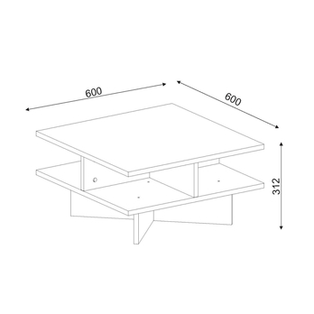 Konferenčný stolík HAMTON orech/biela 2