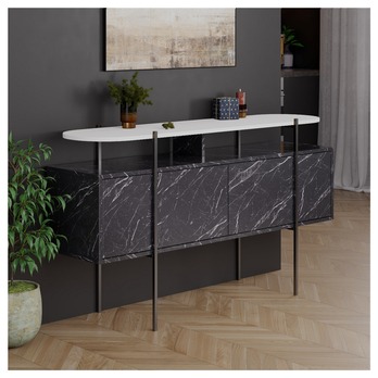 Konzolový stolík HANLEY antracitová/biela 1