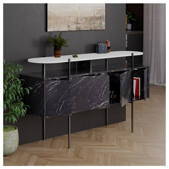 Konzolový stolík HANLEY antracitová/biela 2