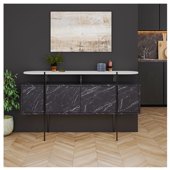 Konzolový stolík HANLEY antracitová/biela 3