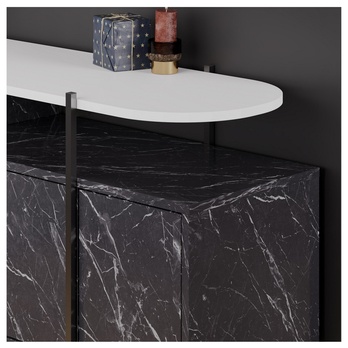 Konzolový stolík HANLEY antracitová/biela 4