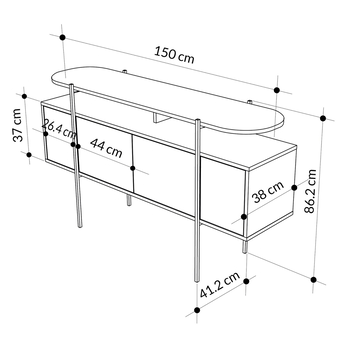 Konzolový stolík HANLEY antracitová/biela 5