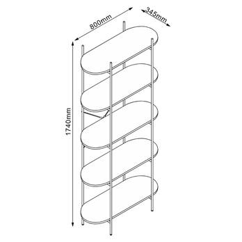 Regál  HANOI I čierna/dub artisan 4
