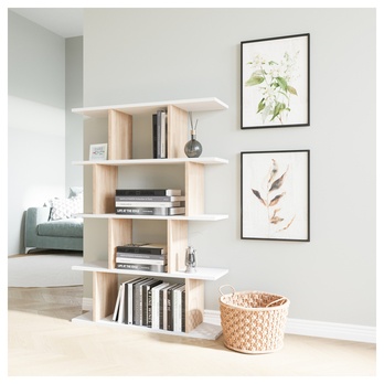 Regál  HARMON biela/dub 1