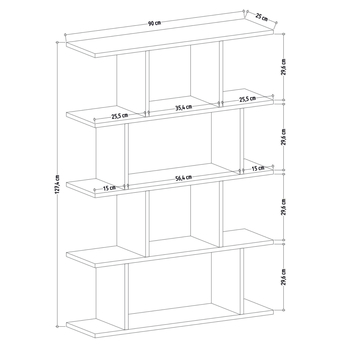 Regál  HARMON biela/dub 3