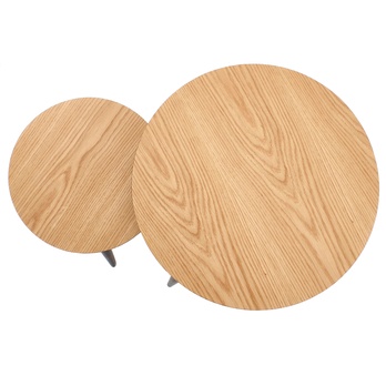 Sada 2 ks prístavných stolíkov HARMONIA dub zlatý/čierna 1