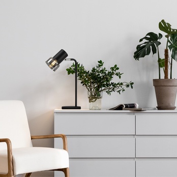 Stolná lampa HATICE 4 čierna/tónované sklo 1