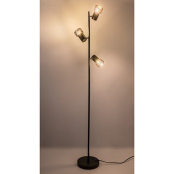 Stojaca lampa HATICE 5 čierna/tónované sklo 5