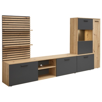 Obývacia stena HEATHROW dub artisan/antracitová 4