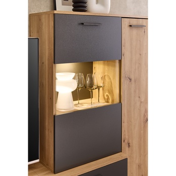 Obývacia stena HEATHROW dub artisan/antracitová 6