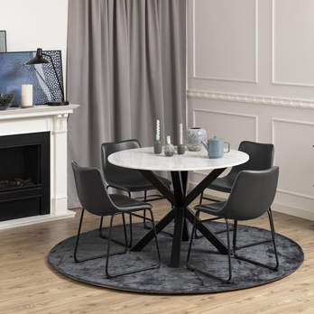 Jedálenský stôl HEAVEN 110 biela/čierna 1