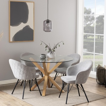 Jedálenský stôl HEAVEN 119 I priesvitná/dub 1