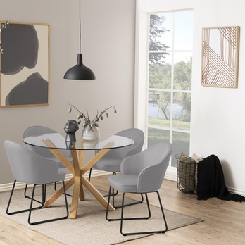 Jedálenský stôl HEAVEN 119 I priesvitná/dub 8