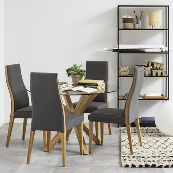 Jedálenský stôl HEAVEN 119 I priesvitná/dub 11