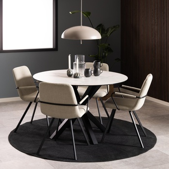 Jedálenský stôl HEAVEN 119 II biela/čierna 1