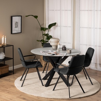 Jedálenský stôl HEAVEN 119 II sivá/čierna 1