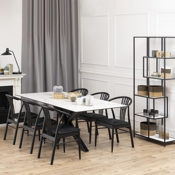 Jedálenský stôl HEAVEN 200 biela/čierna 1