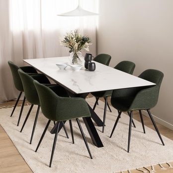 Jedálenský stôl HEAVEN 210 biela/čierna 1