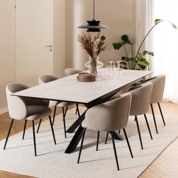 Jedálenský stôl HEAVEN 240 biela/čierna 11