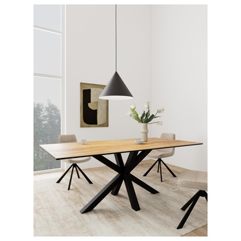 Jedálenský stôl HEAVEN III prírodná/matná čierna 1
