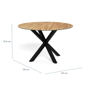 Jedálenský stôl HEAVEN V prírodná/matná čierna 8