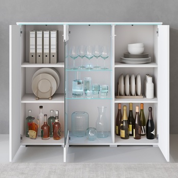 Komoda HECTOR biela/biela vysoký lesk 2