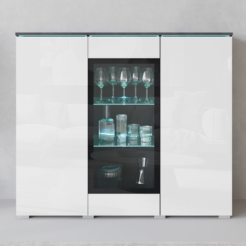 Komoda HECTOR matera/biela vysoký lesk 3