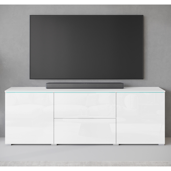 TV komoda HECTOR biela/biela vysoký lesk 4