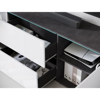 TV komoda HECTOR matera/biela vysoký lesk 3