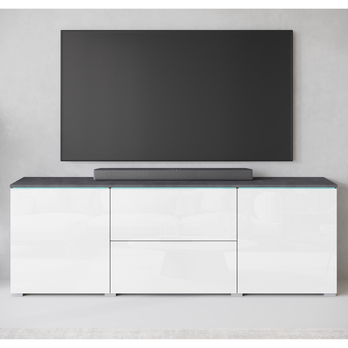 TV komoda HECTOR matera/biela vysoký lesk 4