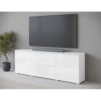 TV komoda HECTOR biela/biela vysoký lesk 1