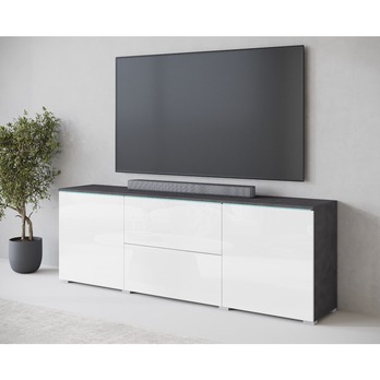 TV komoda HECTOR matera/biela vysoký lesk 1