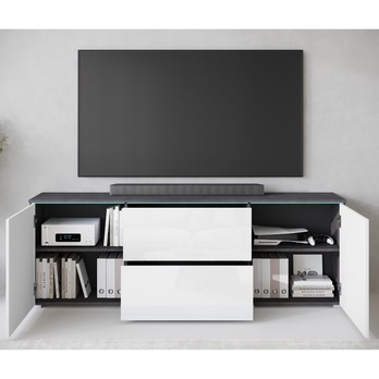 TV komoda HECTOR matera/biela vysoký lesk 2