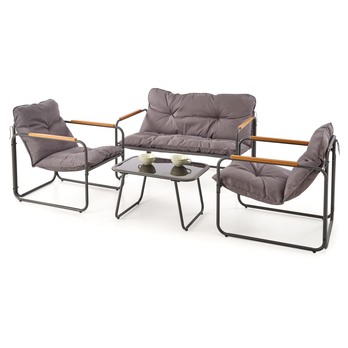 Záhradný set HEDSUN sivá/hnedá 1