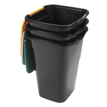 Súprava košov na triedený odpad HEIDRUN čierna, 3x50 L 1