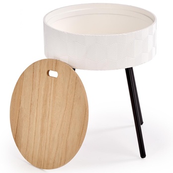 Prístavný stolík HELIOS biela 1