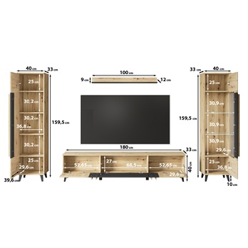 Obývacia stena HELS II dub artisan 4